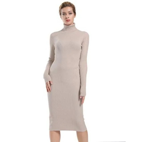 Stretch Turtleneck Slim Fit Dress Size M NWT - Picture 1 of 7